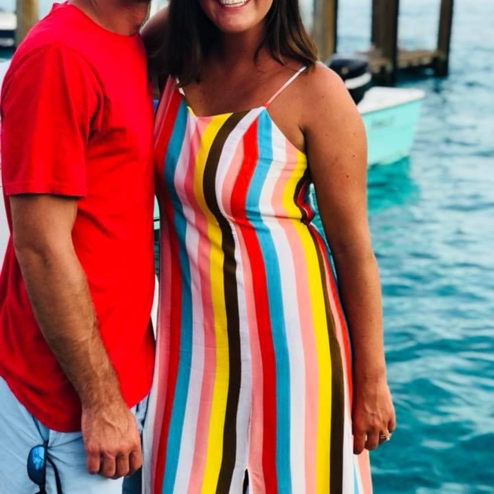 Rainbow striped dress